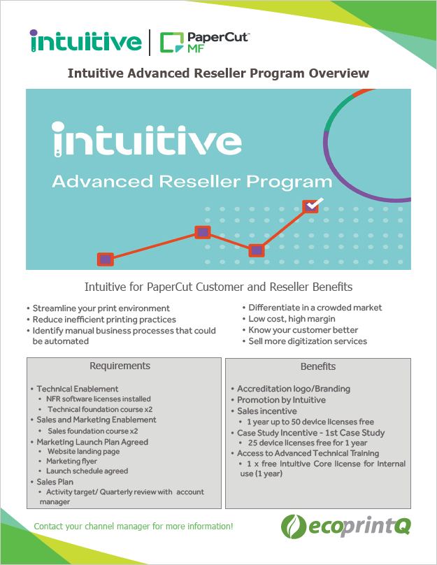 ecoprintq Intuitive Advanced Reseller Program